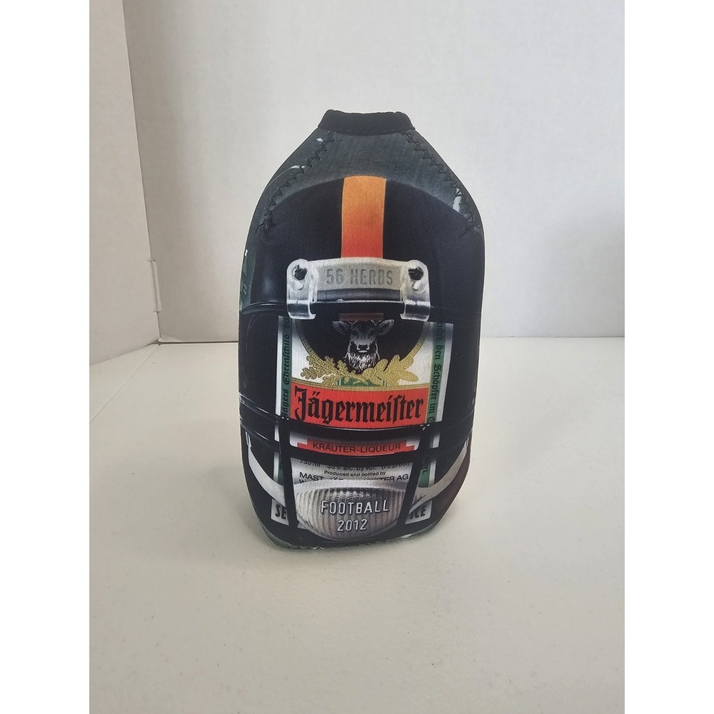 Jagermeister Bottle Koozie Neoprene Football Helmet Zip Cooler Sleeve‎